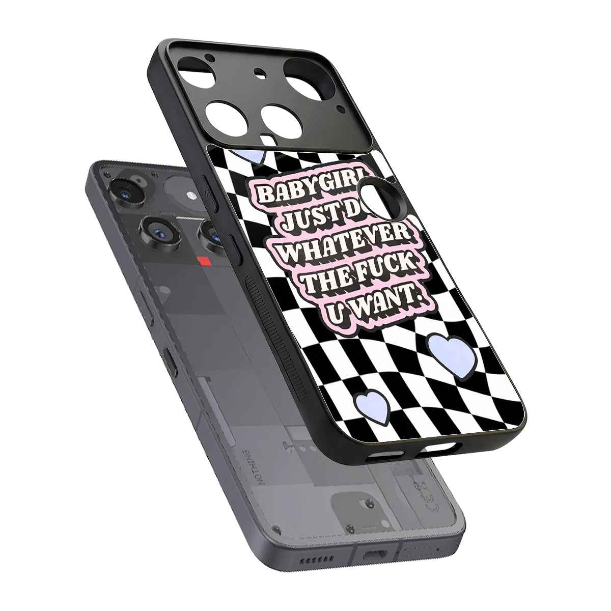 Babygirl sleek nothing phone 3 cover with tempered glass back and TPU edges