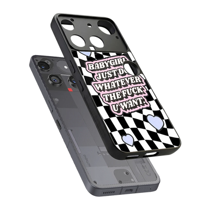 Babygirl sleek nothing phone 3 cover with tempered glass back and TPU edges
