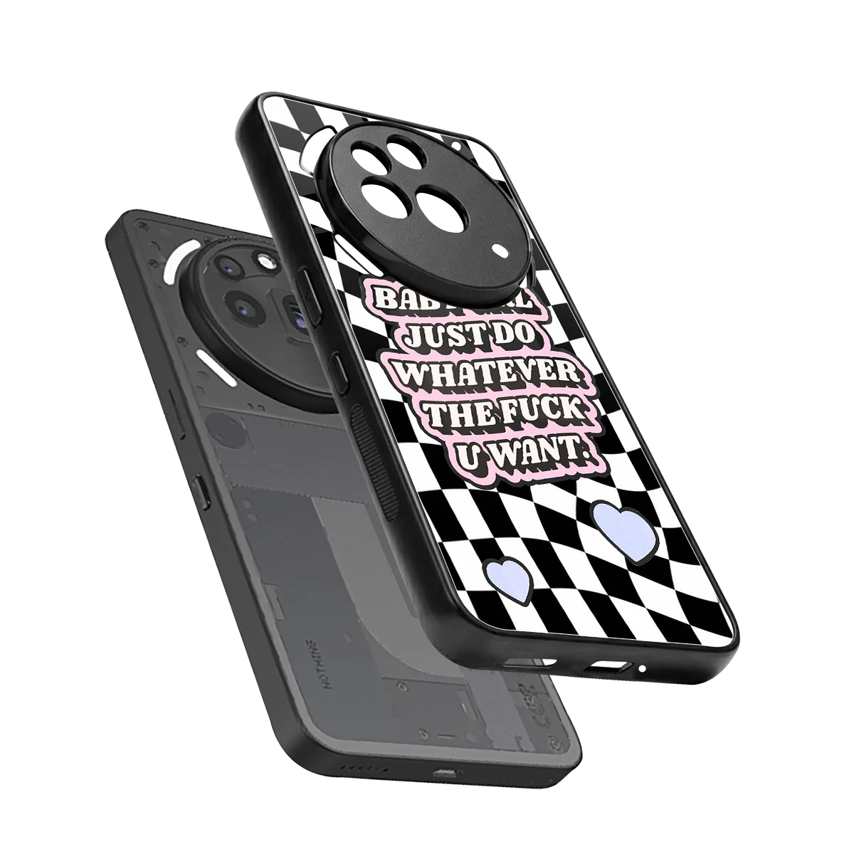 Babygirl sleek nothing phone 3a pro cover with tempered glass back and TPU edges