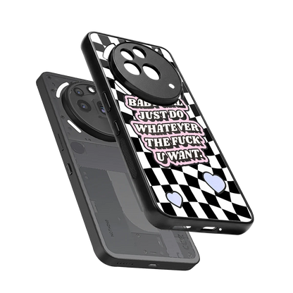 Babygirl sleek nothing phone 3a pro cover with tempered glass back and TPU edges