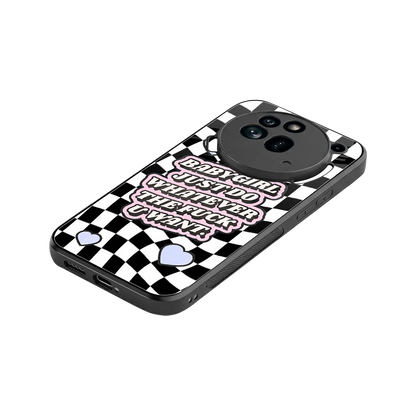 Babygirl stylish phone case for nothing phone 3a pro | glossy glass and slim fit