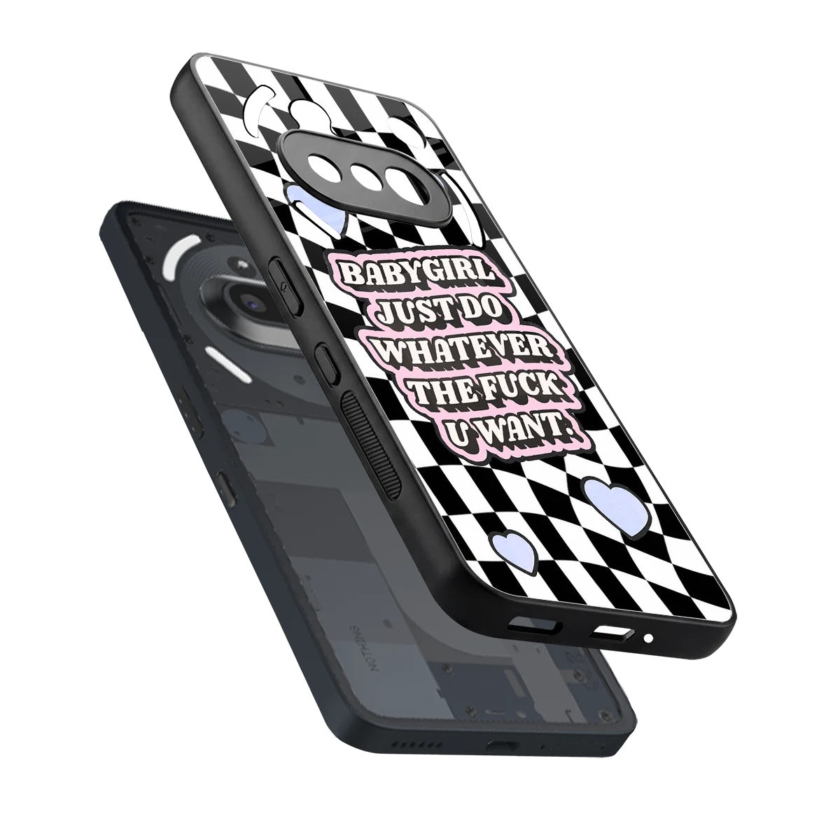 Babygirl sleek nothing phone 3a cover with tempered glass back and TPU edges