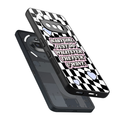 Babygirl sleek nothing phone 3a cover with tempered glass back and TPU edges
