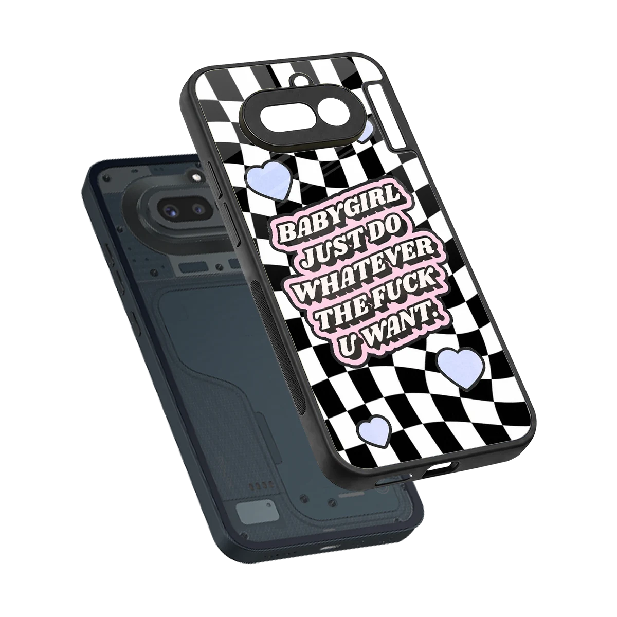 Babygirl sleek nothing phone 4a cover with tempered glass back and TPU edges