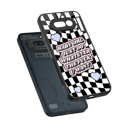 Babygirl sleek nothing phone 4a cover with tempered glass back and TPU edges