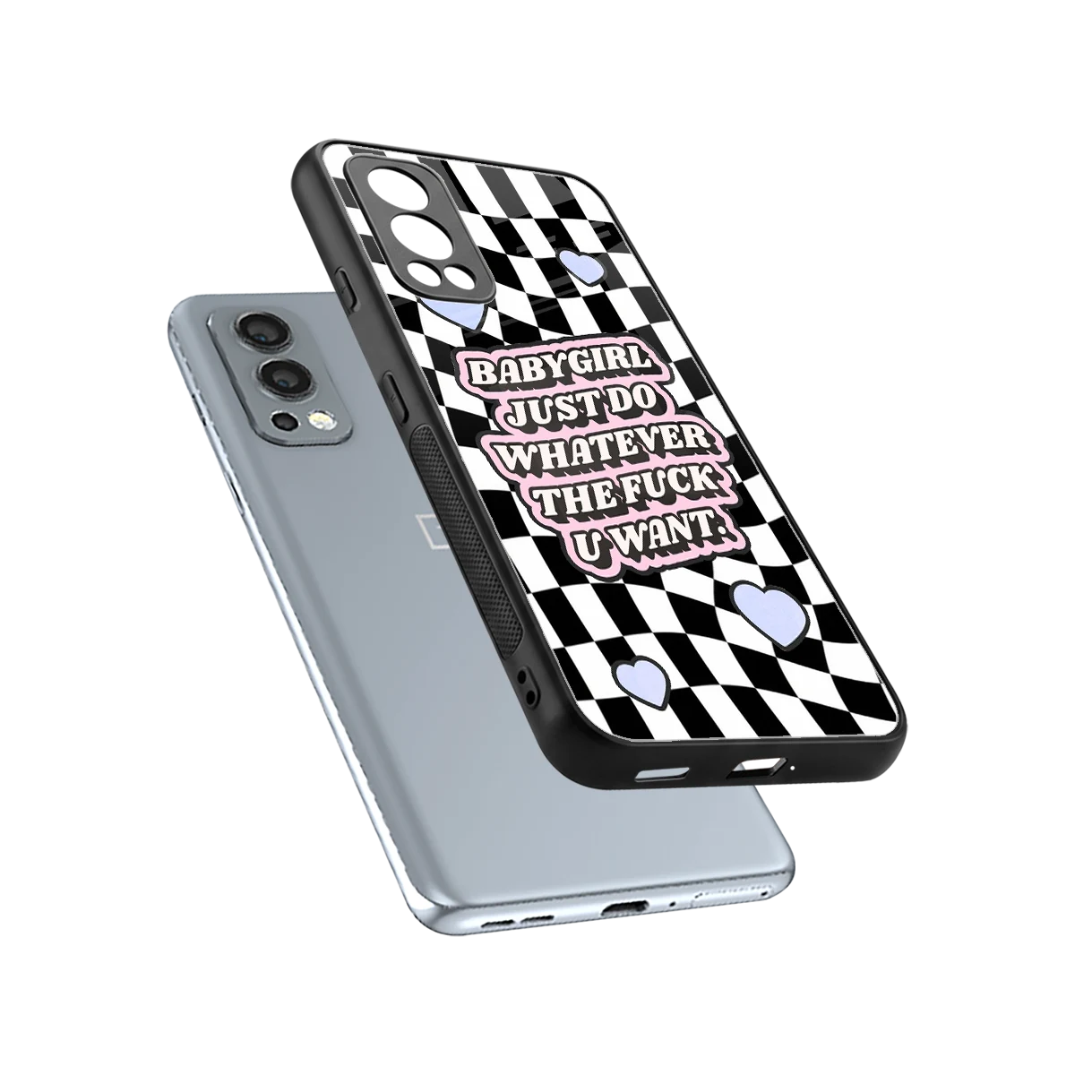 Babygirl sleek oneplus nord 2 cover with tempered glass back and TPU edges