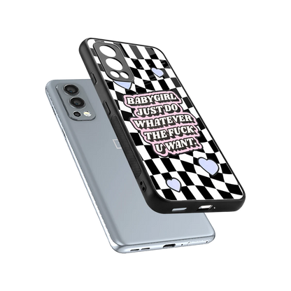 Babygirl sleek oneplus nord 2 cover with tempered glass back and TPU edges