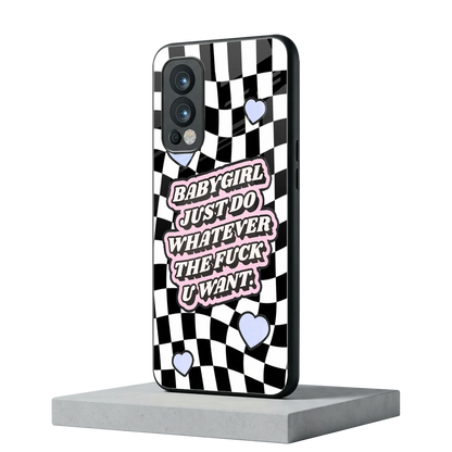 Babygirl oneplus nord 2 mobile cover | shockproof glass phone case