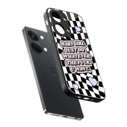 Babygirl sleek oneplus nord 3 cover with tempered glass back and TPU edges