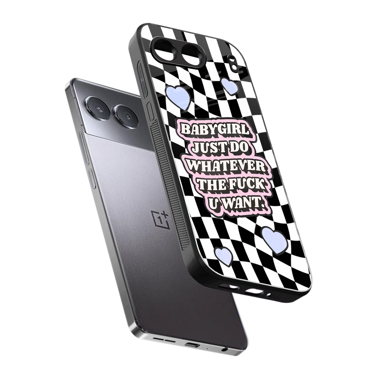 Babygirl sleek oneplus nord 4 cover with tempered glass back and TPU edges