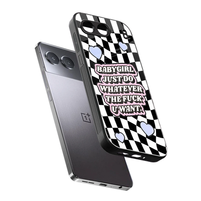 Babygirl sleek oneplus nord 4 cover with tempered glass back and TPU edges