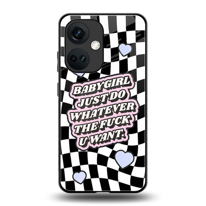 Babygirl back phone cover | glass case for oneplus nord ce 3