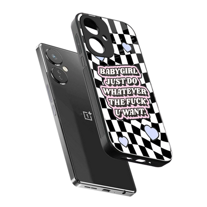Babygirl sleek oneplus nord ce 3 cover with tempered glass back and TPU edges