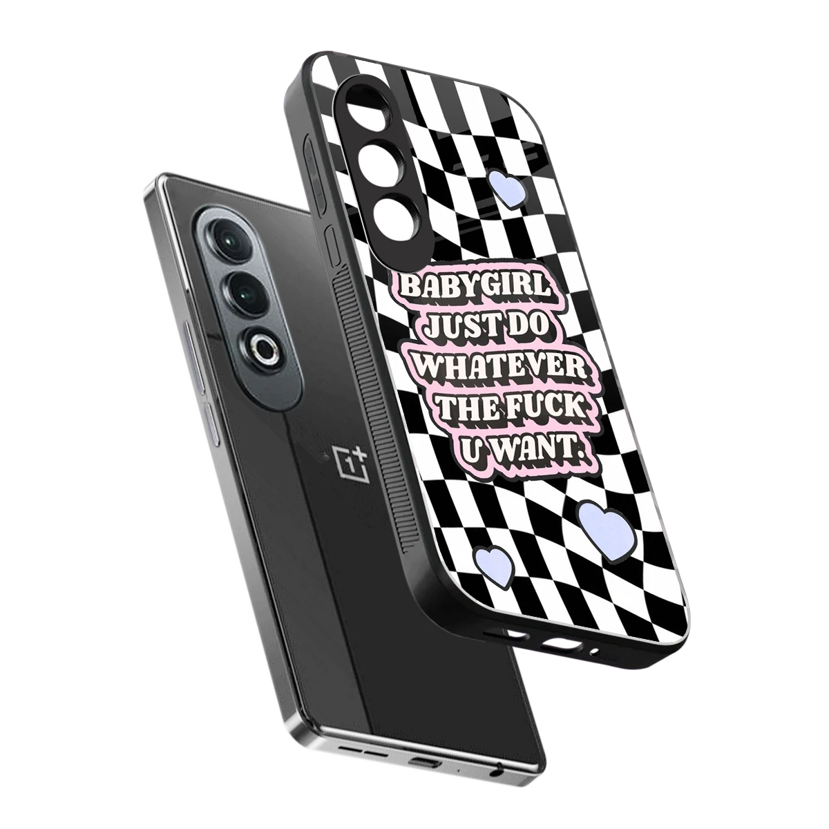 Babygirl sleek oneplus nord ce 4 cover with tempered glass back and TPU edges