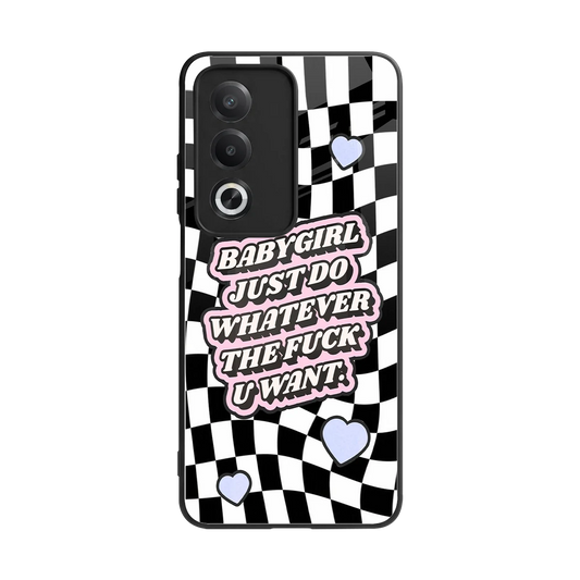 Babygirl back phone cover | glass case for oppo a3 pro