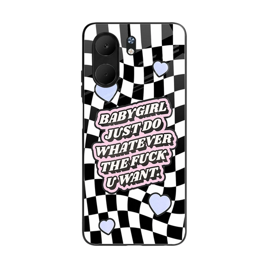 Babygirl back phone cover | glass case for oppo a5x 5g