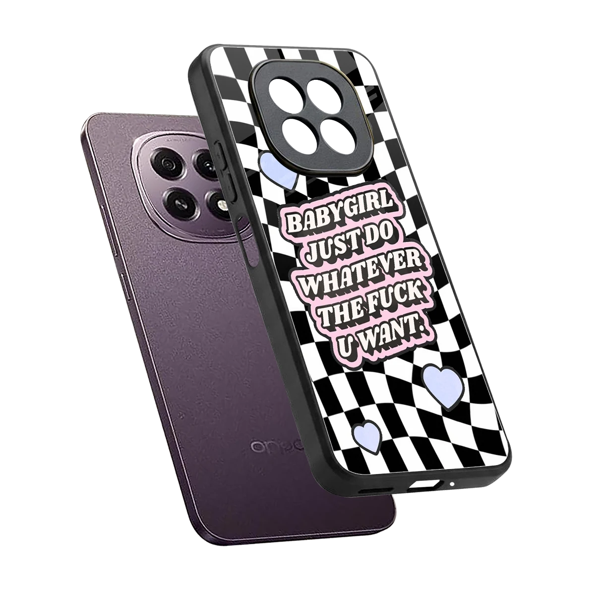 Babygirl sleek oppo f29 5g cover with tempered glass back and TPU edges