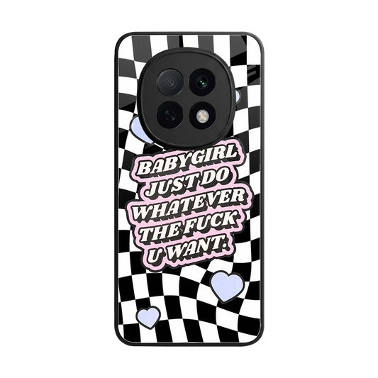Babygirl back phone cover | glass case for oppo f29 pro 5g