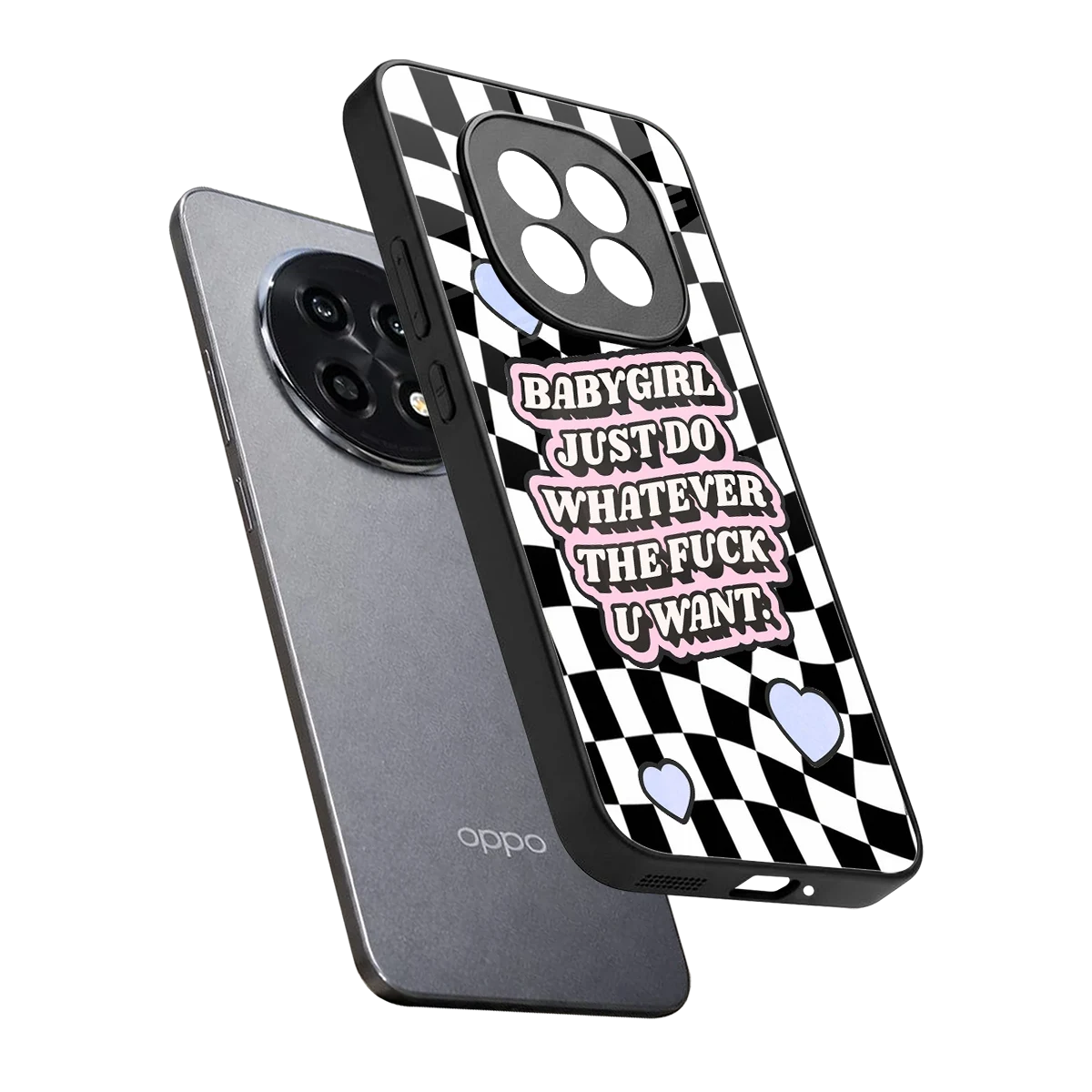 Babygirl sleek oppo f29 pro 5g cover with tempered glass back and TPU edges