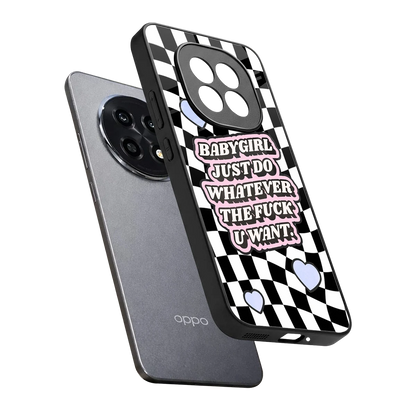 Babygirl sleek oppo f29 pro 5g cover with tempered glass back and TPU edges