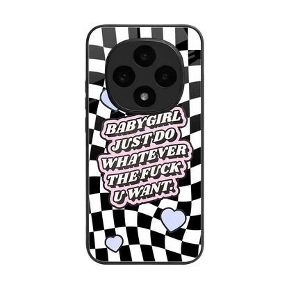 Babygirl back phone cover | glass case for oppo f31 pro 5g
