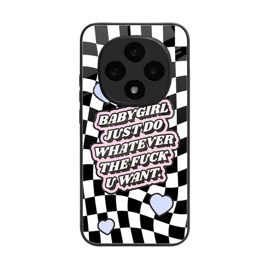 Babygirl back phone cover | glass case for oppo f31 pro 5g