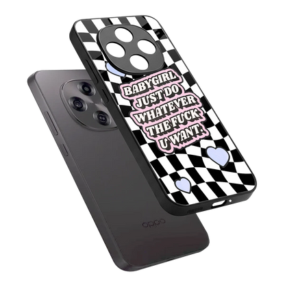 Babygirl sleek oppo f31 pro 5g cover with tempered glass back and TPU edges