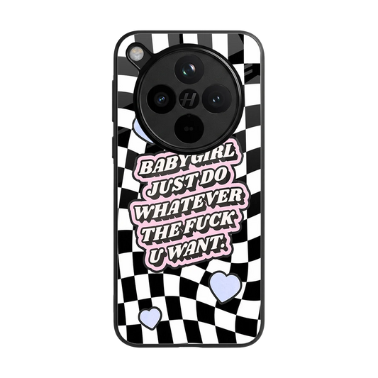 Babygirl back phone cover | glass case for oppo find x8