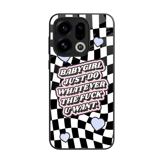 Babygirl back phone cover | glass case for oppo find x9