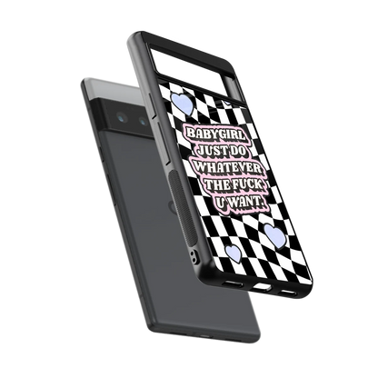 Babygirl sleek google pixel 6 pro cover with tempered glass back and TPU edges