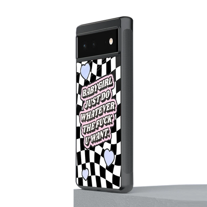 Babygirl stylish phone case for google pixel 6 | glossy glass and slim fit