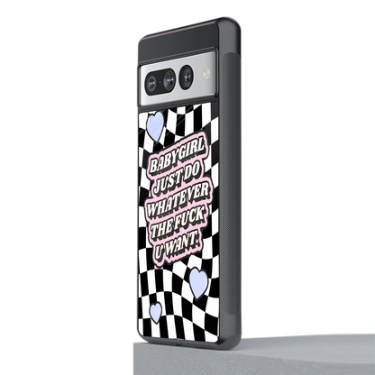 Babygirl stylish phone case for google pixel 7 pro | glossy glass and slim fit