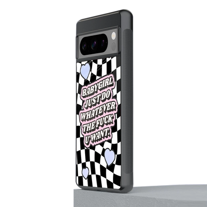 Babygirl stylish phone case for google pixel 8 pro | glossy glass and slim fit