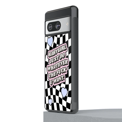 Babygirl stylish phone case for google pixel 8 | glossy glass and slim fit