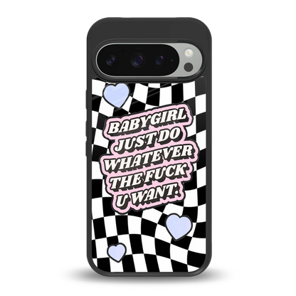 Babygirl back phone cover | glass case for google pixel 9 pro xl