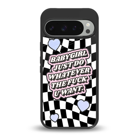 Babygirl back phone cover | glass case for google pixel 9 pro xl