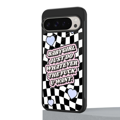 Babygirl google pixel 9 pro xl mobile cover | shockproof glass phone case