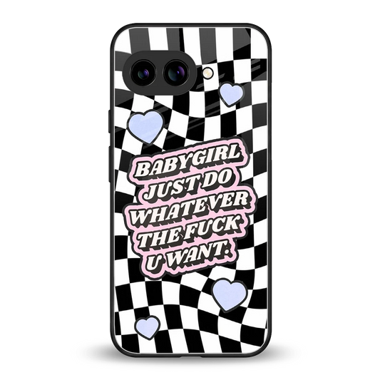 Babygirl back phone cover | glass case for google pixel 9a