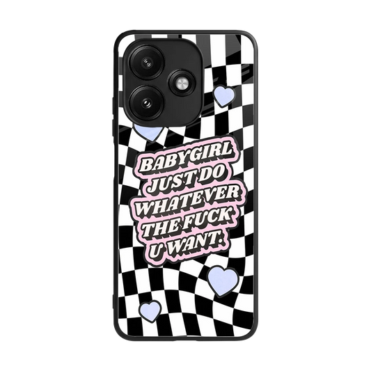 Babygirl back phone cover | glass case for redmi 12 5g