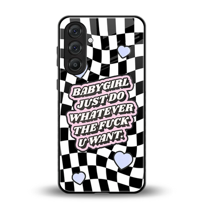 Babygirl back phone cover | glass case for samsung galaxy a55 5g