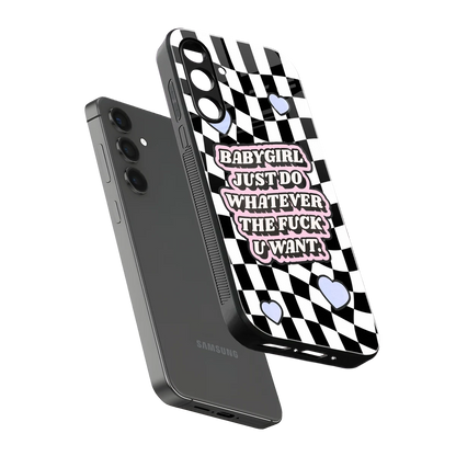 Babygirl sleek samsung galaxy a55 5g cover with tempered glass back and TPU edges