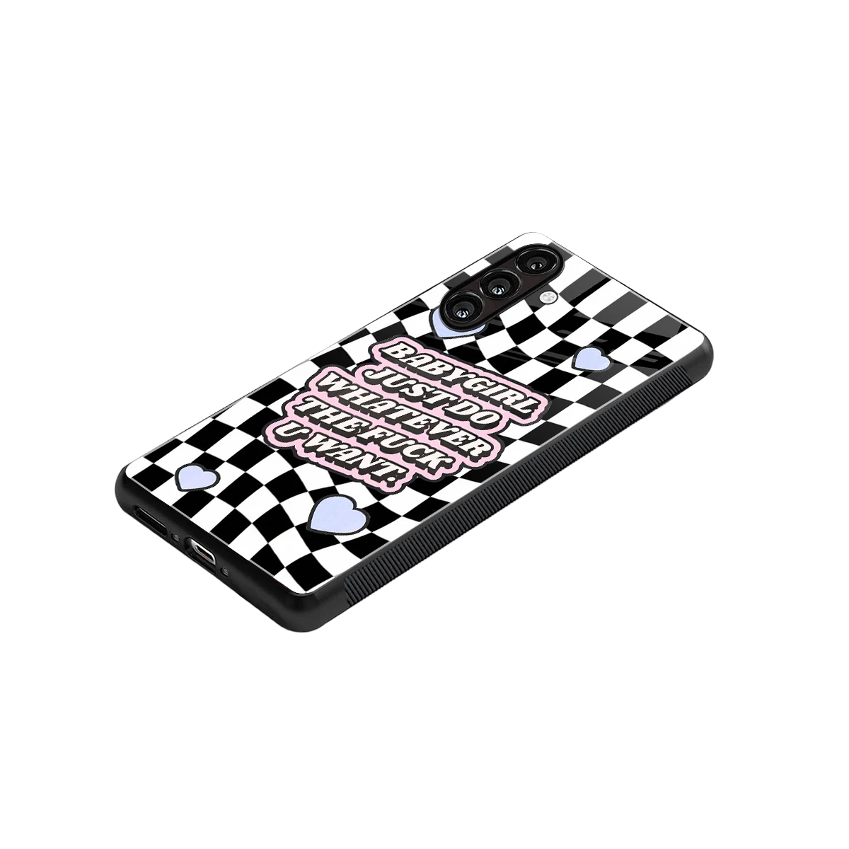 Babygirl stylish phone case for samsung galaxy a55 5g | glossy glass and slim fit