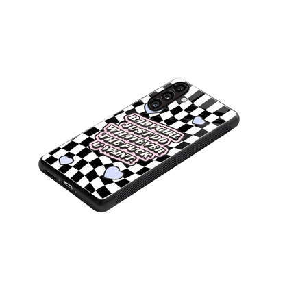 Babygirl stylish phone case for samsung galaxy a55 5g | glossy glass and slim fit