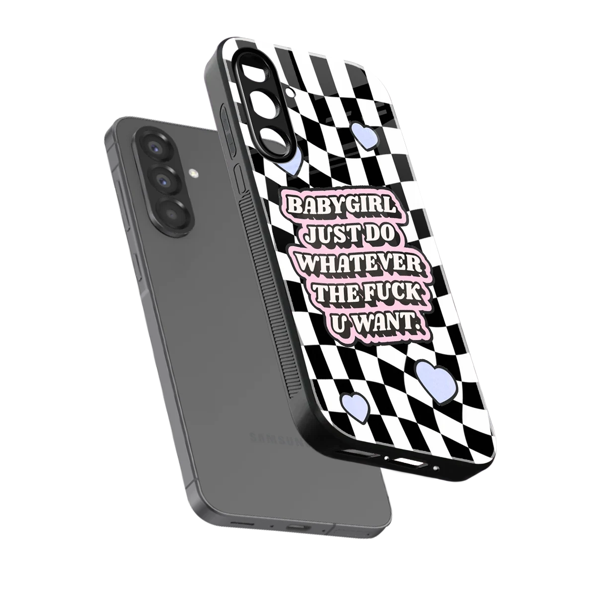Babygirl sleek samsung galaxy a17 5g cover with tempered glass back and TPU edges