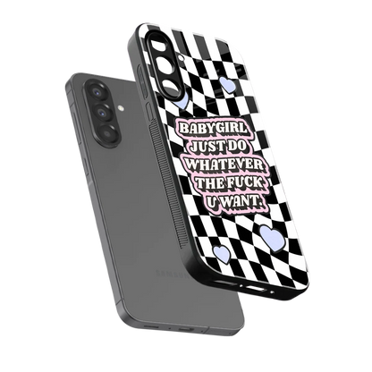 Babygirl sleek samsung galaxy a17 5g cover with tempered glass back and TPU edges