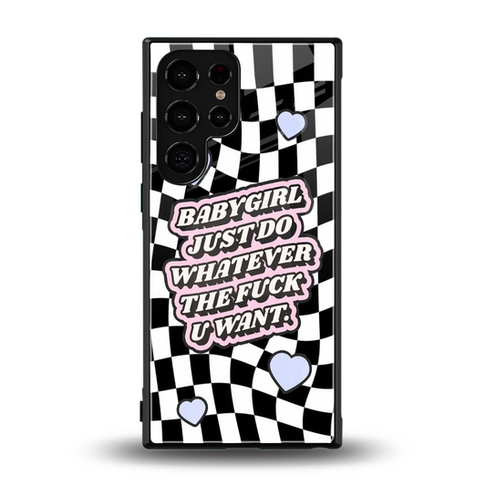 Babygirl back phone cover | glass case for samsung galaxy s24 ultra