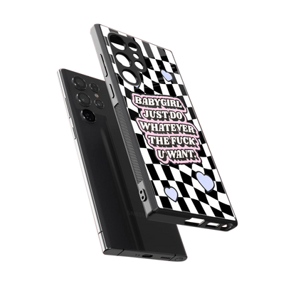 Babygirl sleek samsung galaxy s23 ultra cover with tempered glass back and TPU edges