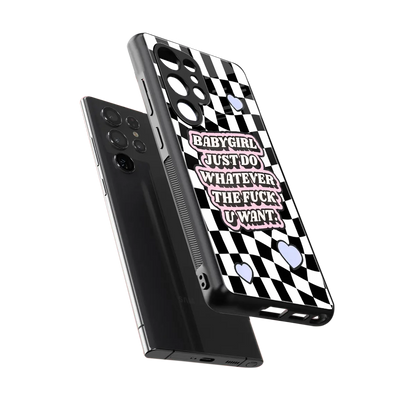 Babygirl sleek samsung galaxy s25 ultra cover with tempered glass back and TPU edges