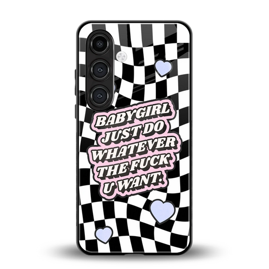 Babygirl back phone cover | glass case for samsung galaxy s25