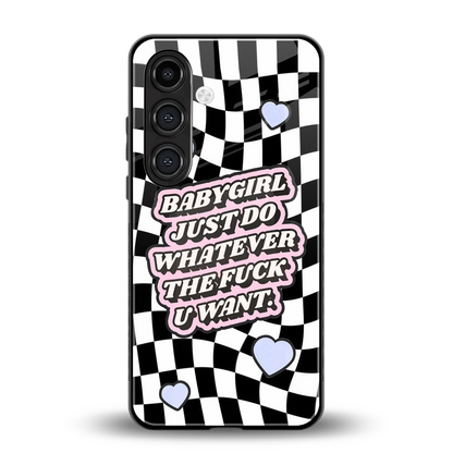 Babygirl back phone cover | glass case for samsung galaxy s24 plus